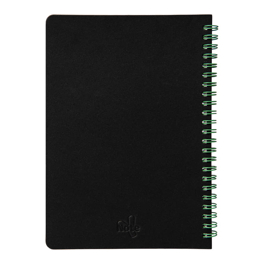 Блокнот на двойной пружине HELIX, 143 х 205 мм, черный с зелёным, блок в линейку, черный, зеленый-2