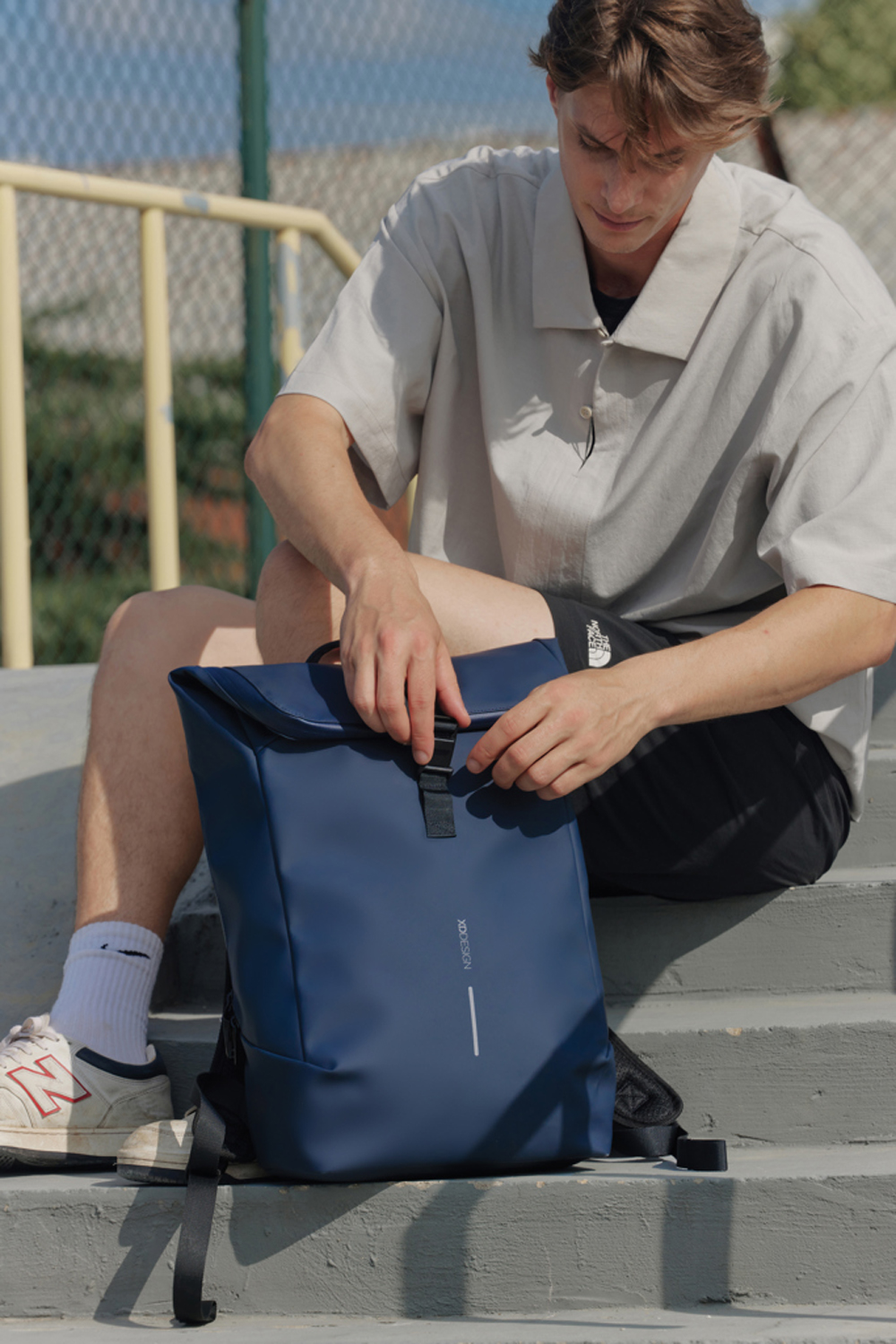 Антикражный водонепроницаемый рюкзак Urban Flap-Top, темно-синий-16