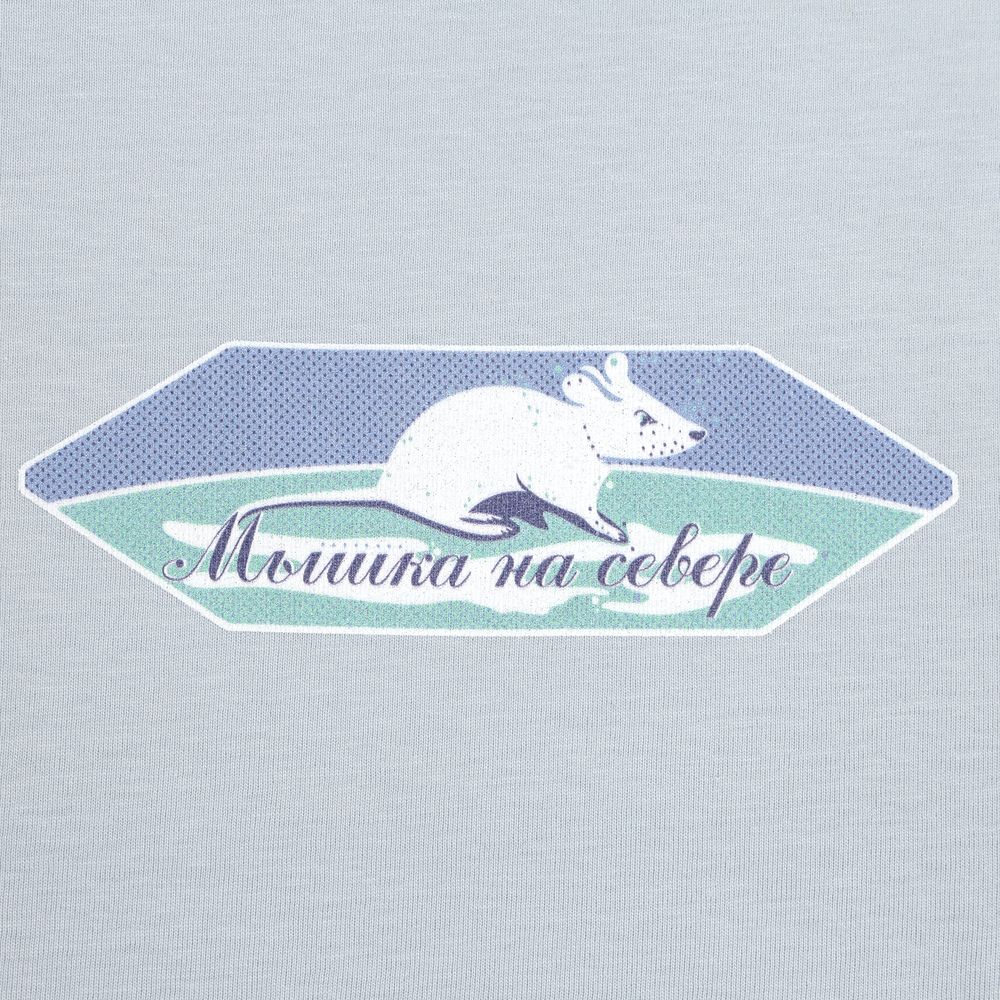 Футболка мужская «Мышка на севере», голубая-1