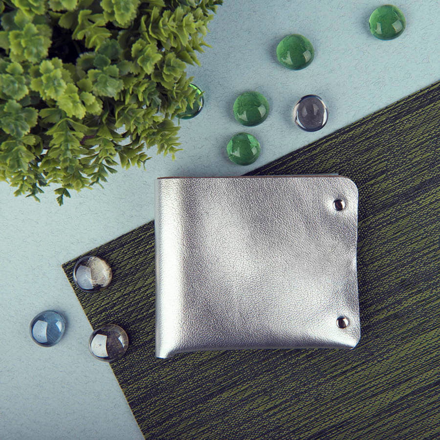 Портмоне кожаное  LOFT SILVER, серебристый-3
