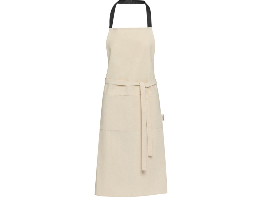 Nia фартук из переработанного хлопка плотностью 200 г/м² - сплошной черный-0