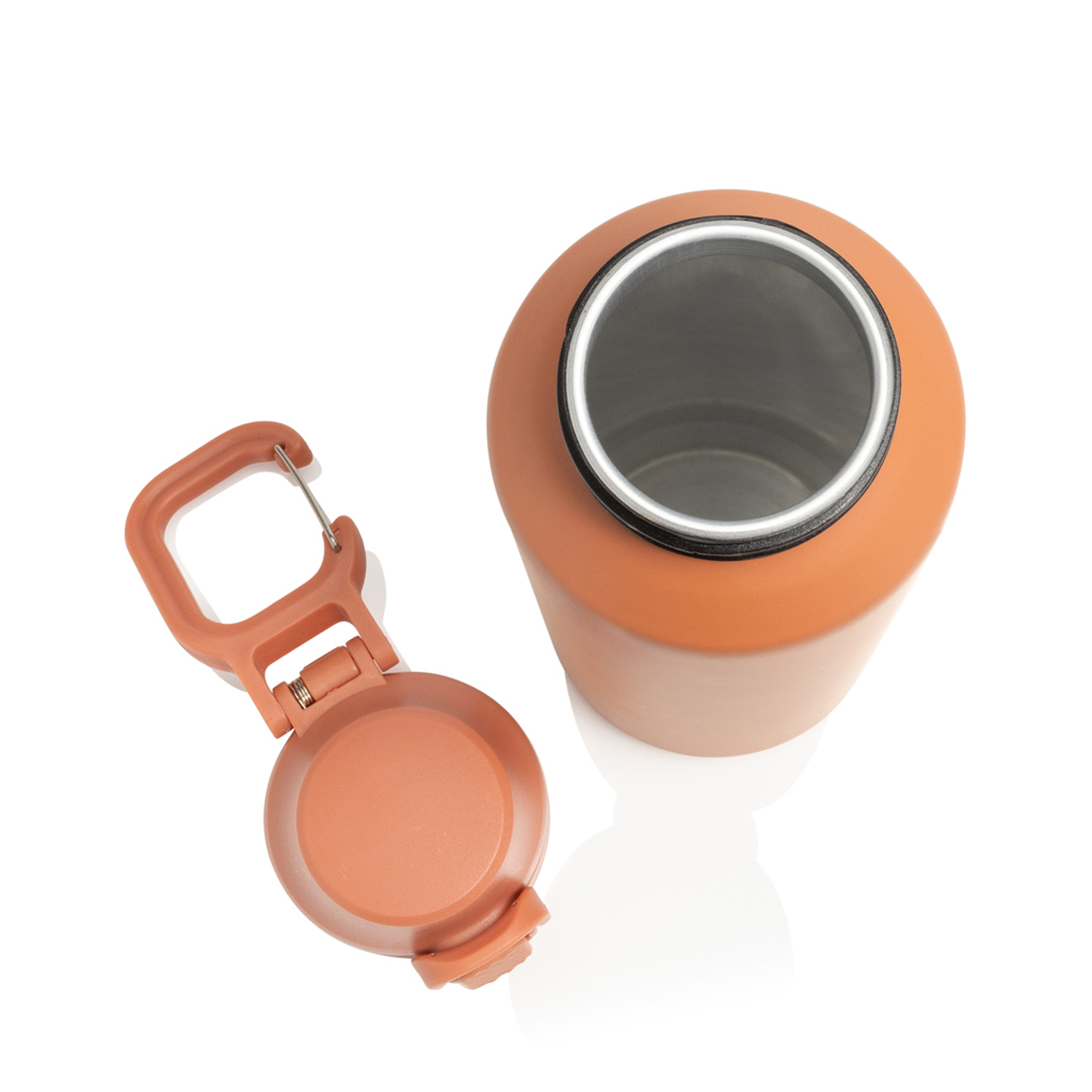 Спортивная бутылка Via из переработанной стали RCS с карабином, 600 мл-8