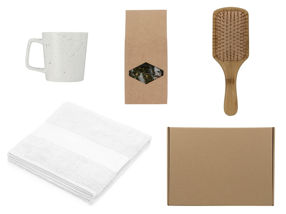 Подарочный набор для ванны с полотенцем, расческой и кружкой-0