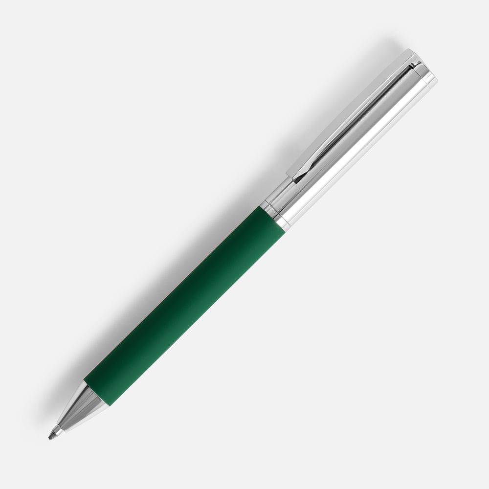 Ручка шариковая Eyeshot Soft Touch, темно-зеленая-0