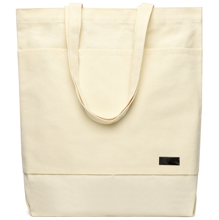 Сумка для покупок JETTA 325 г/м² с шильдом, натуральный/шильд (чёрный глянцевый никель)-0