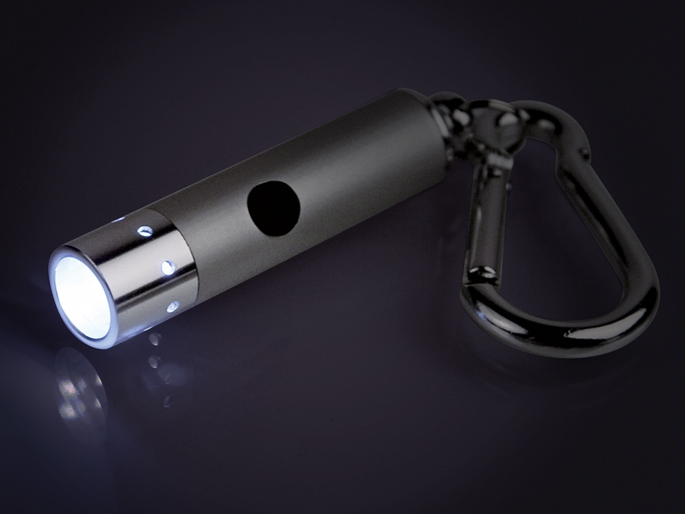 Брелок-фонарик Карабин, серебристый-1