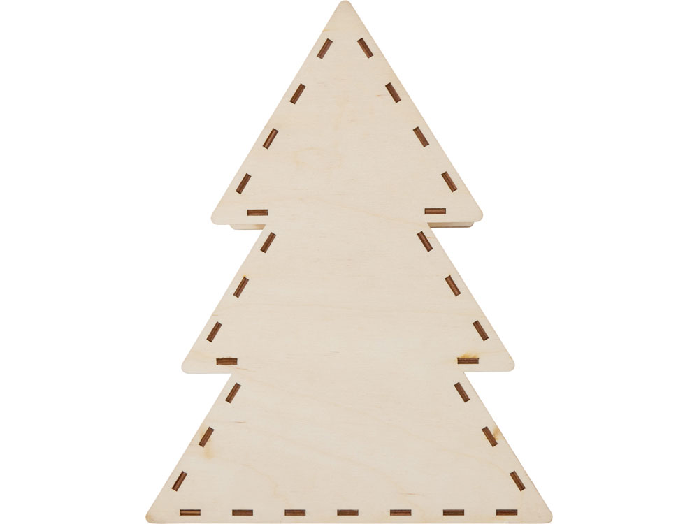 Шкатулка из фанеры в виде елки Firytale , серебристая-9