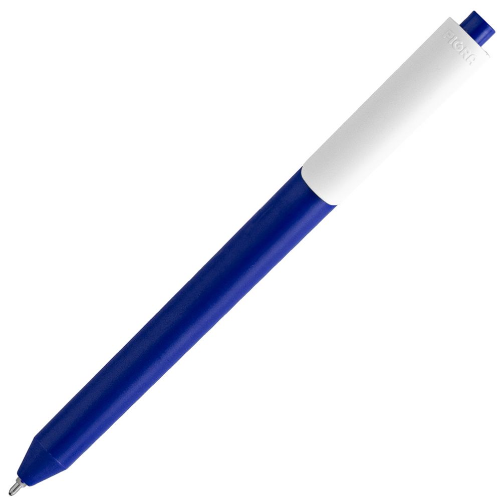 Ручка шариковая Pigra P03 Mat, темно-синяя с белым-1