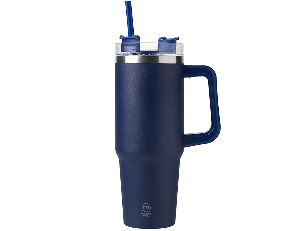 Термокружка KRANSTON с двойными стенками из переработанной нержавеющей стали, синий нейви-2
