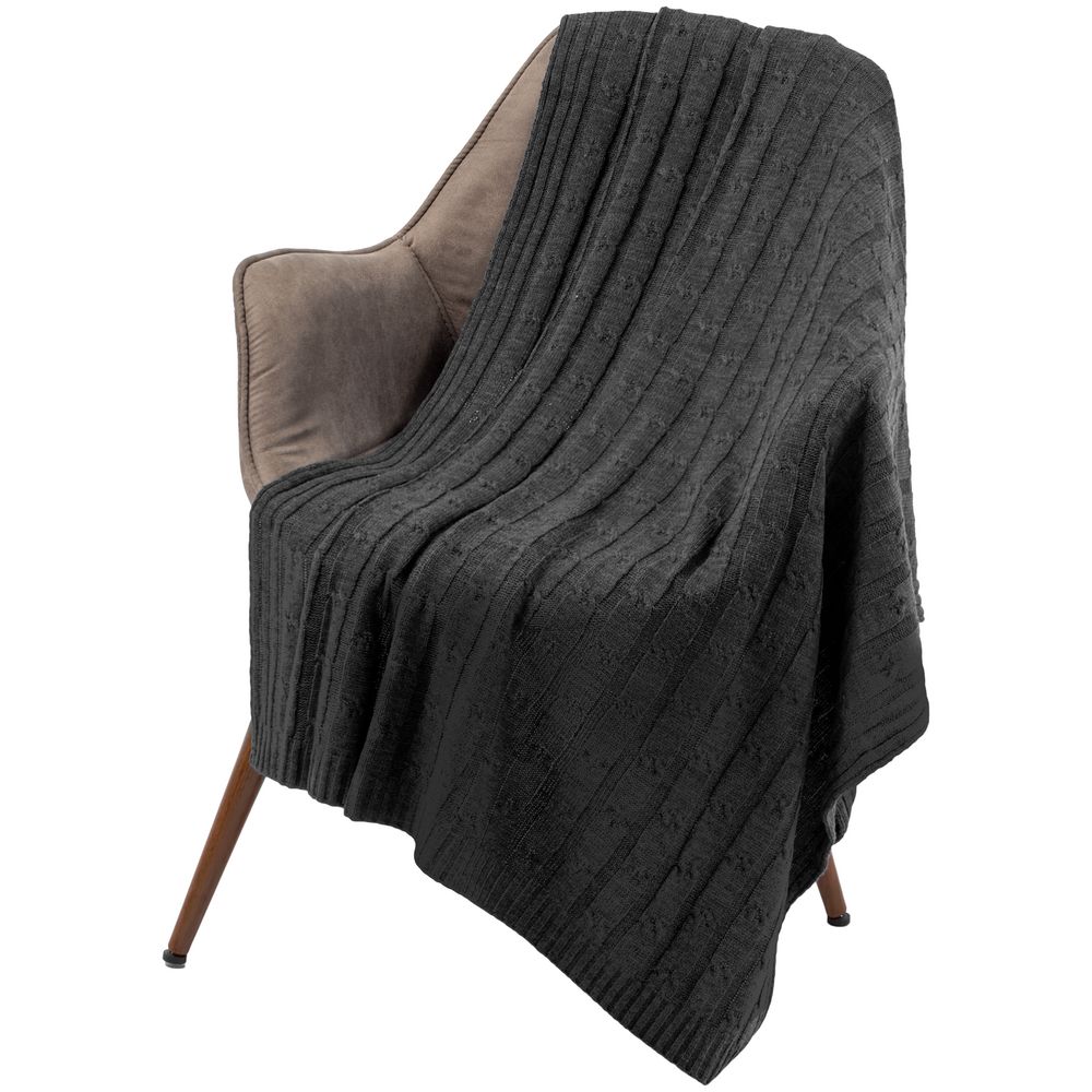 Плед Trenza, темно-серый-5