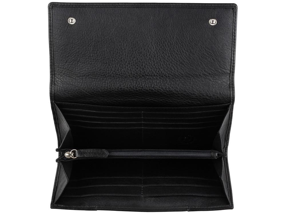 Кошелёк женский BUGATTI Lady Top, чёрный, натуральная воловья кожа, 20х2,5х10,5 см-3