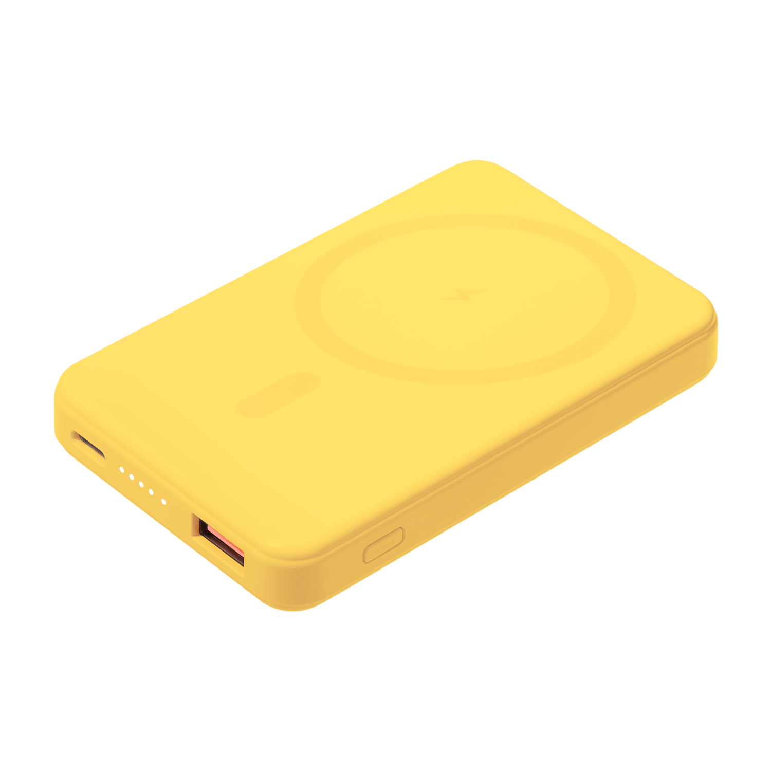 Внешний аккумулятор Ларго PD (Largo PD) 5000mAh с функцией беспроводной зарядки 15W, желтый-0