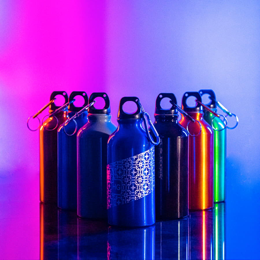 Бутылка для воды с карабином MENTO, 400мл, зеленый-2