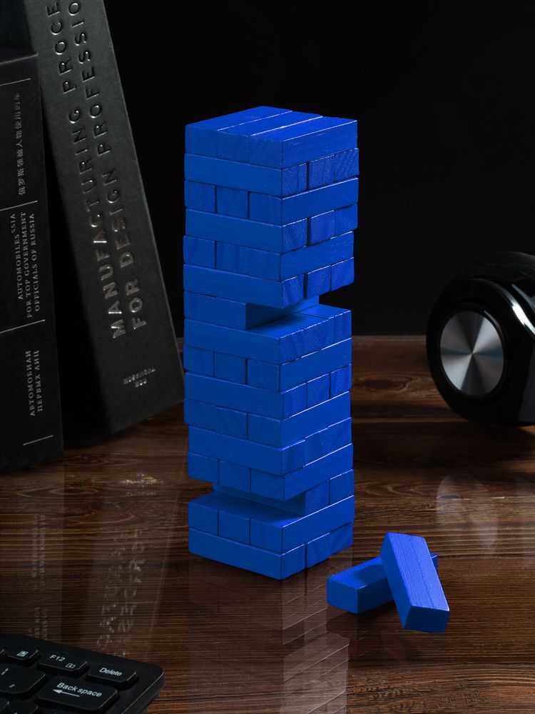 Игра «Деревянная башня мини», синяя-2
