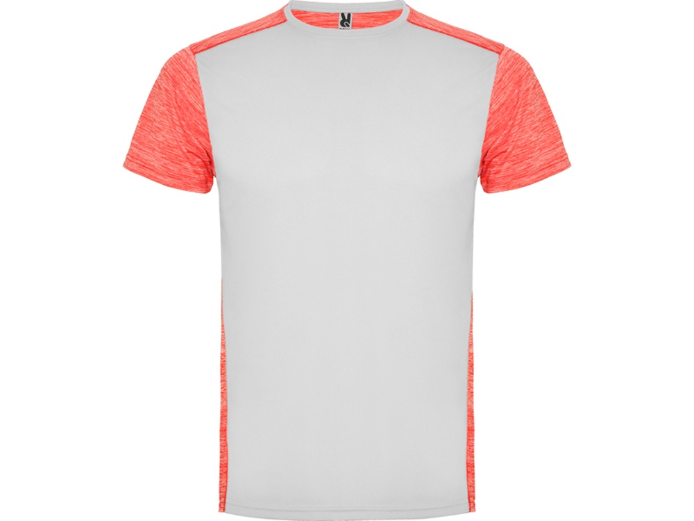 Спортивная футболка Zolder мужская, белый/меланжевый неоновый коралловый-0