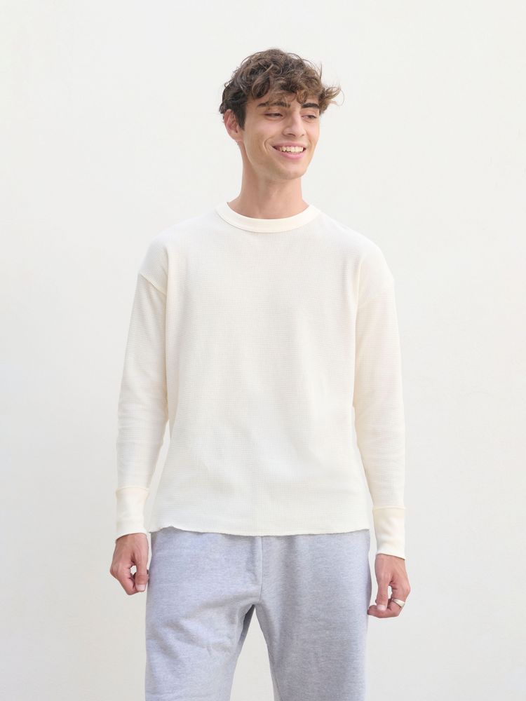 Футболка с длинным рукавом Thermal T, бежевая (неокрашенная)-1