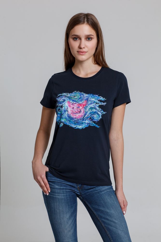 Футболка женская «Ван-Пиг», синяя-0