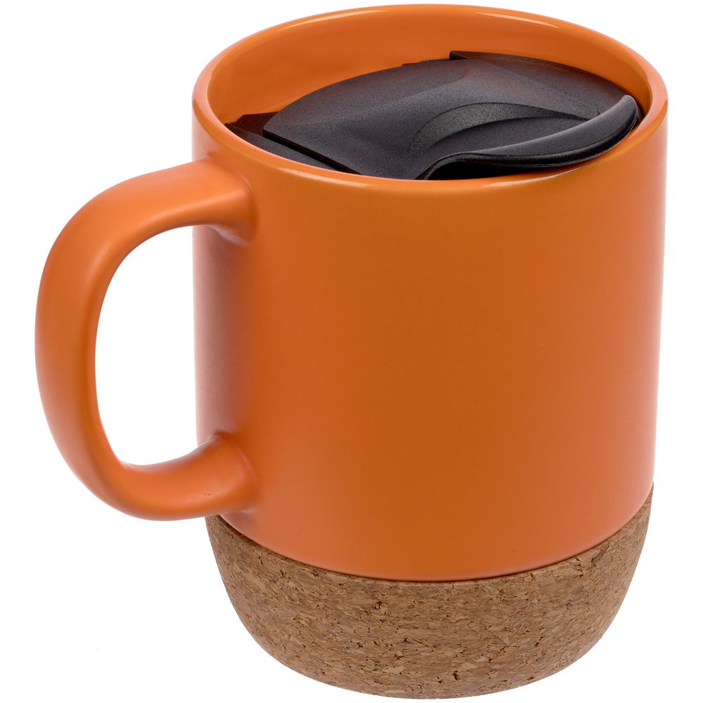 Кружка с пробковой подставкой Corky Walk, оранжевая-2