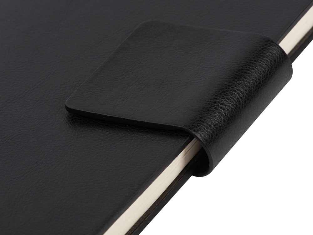 Бизнес блокнот А5 Monoi с клапаном, твердая обложка, 128 листов, черный-6