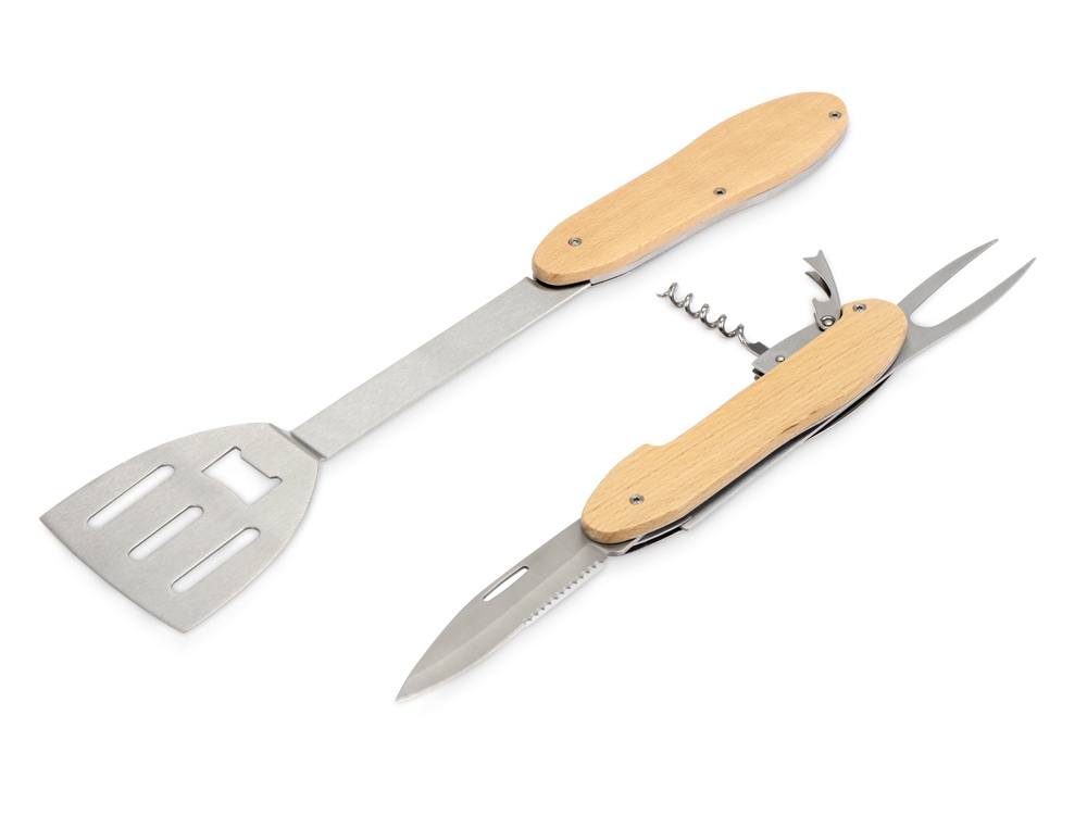 BBQ мультитул Blade 5в1 с деревянными ручками, в чехле-3