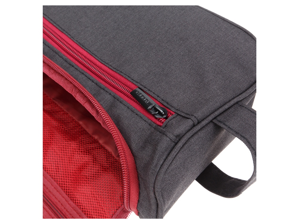 Несессер TORBER, дорожный, чёрный/бордовый, полиэстер 300D, 24 х 16 х 9 см-3