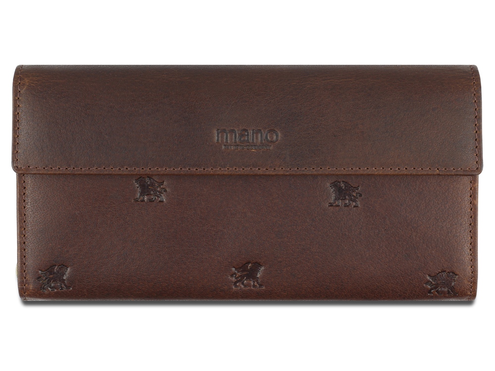 Кошелек Mano Don Leon, натуральная кожа в коричневом цвете, 19 х 10 см-0