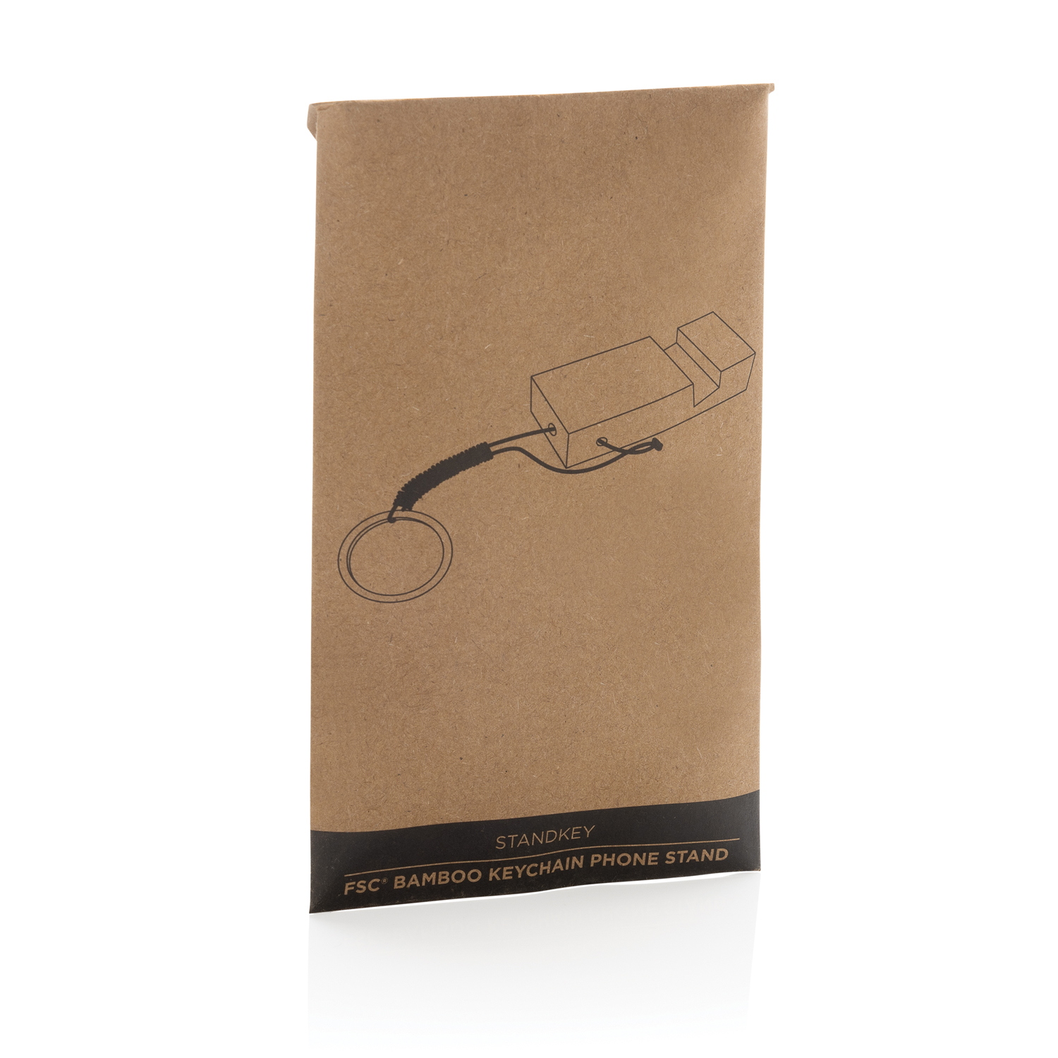 Бамбуковая мини-подставка для телефона Standkey с кольцом для ключей-9