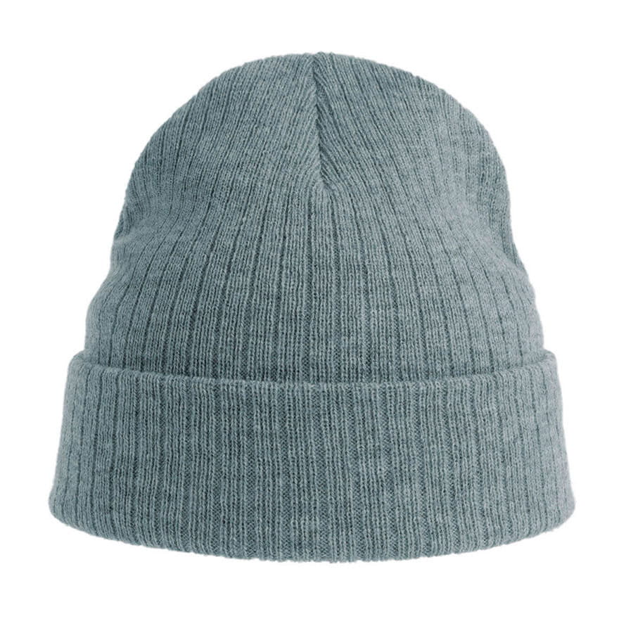 Шапка вязаная RIO с отворотом из материала rPET/рециклированного полиэстера, светло-серый меланж-4