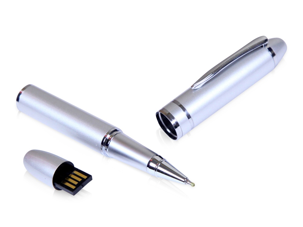 USB-флешка на 64 ГБ в виде ручки с мини чипом, серебро-0
