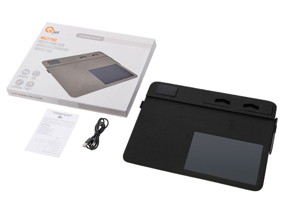 Многофункциональный коврик для мыши Multi Pad с беспроводной зарядкой и LCD экраном, 10 Вт, черный-13