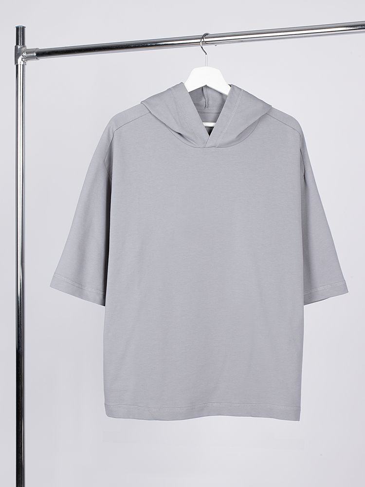 Футболка оверсайз унисекс с капюшоном Neofit, светло-серая-1