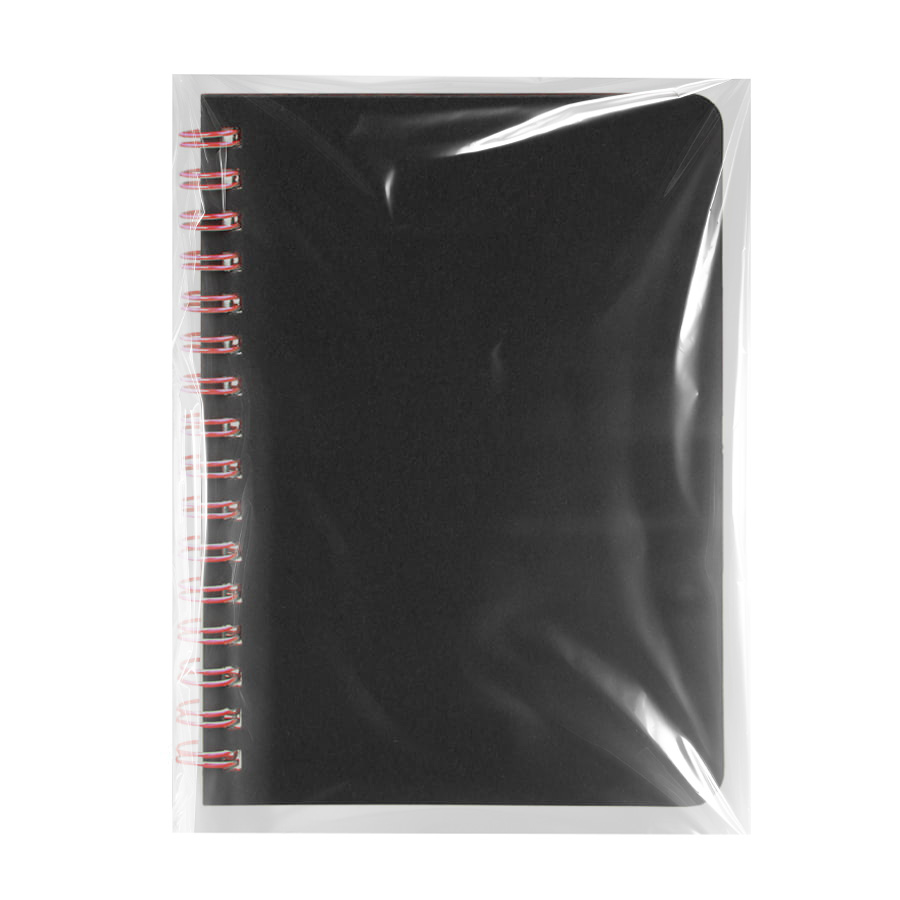 Блокнот на двойной пружине HELIX MINI, 105 х 150  мм, черный с красным, блок в клетку, черный, красный-6