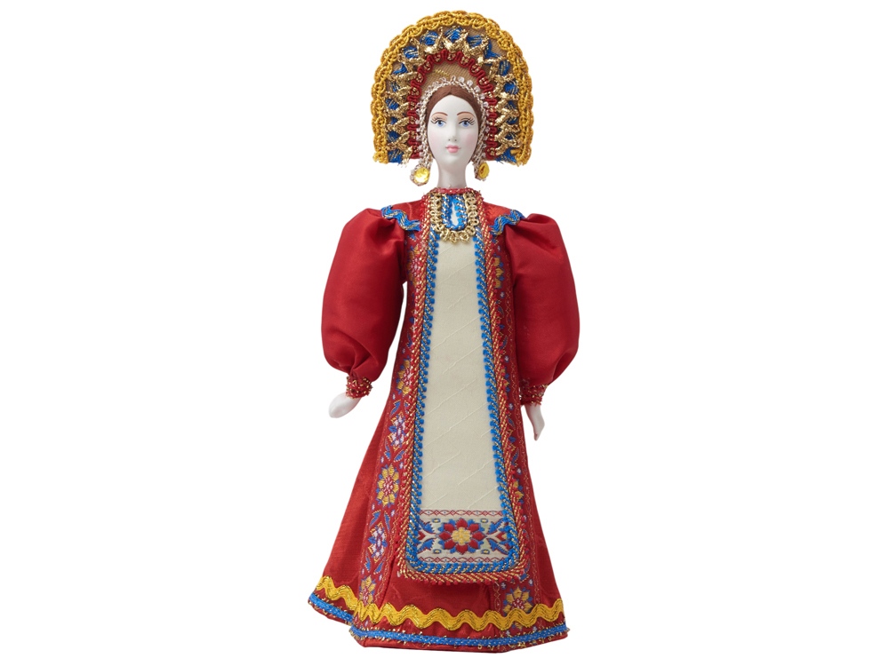 Подарочный набор: кукла фарфоровая, мед, красный-8