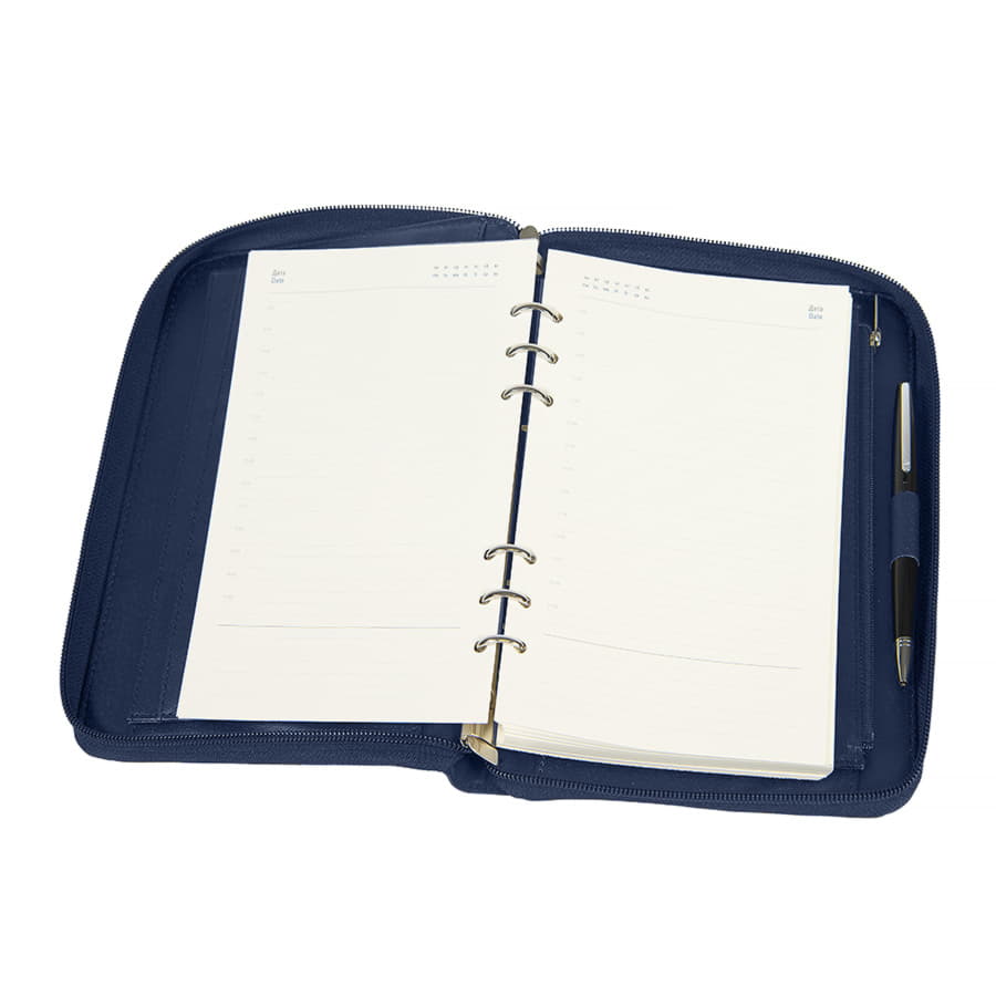 Ежедневник недатированный Chief , A5, на молнии, темно-синий, кремовый блок, подарочная коробка, темно-синий-6