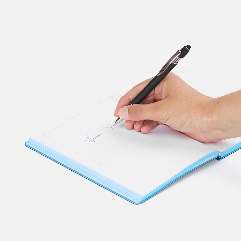 Ручка шариковая Pointer Soft Touch со стилусом, черная-2