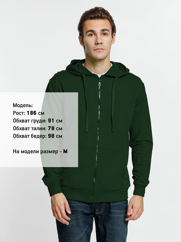 Толстовка на молнии с капюшоном Siverga 2.0, темно-зеленая-6