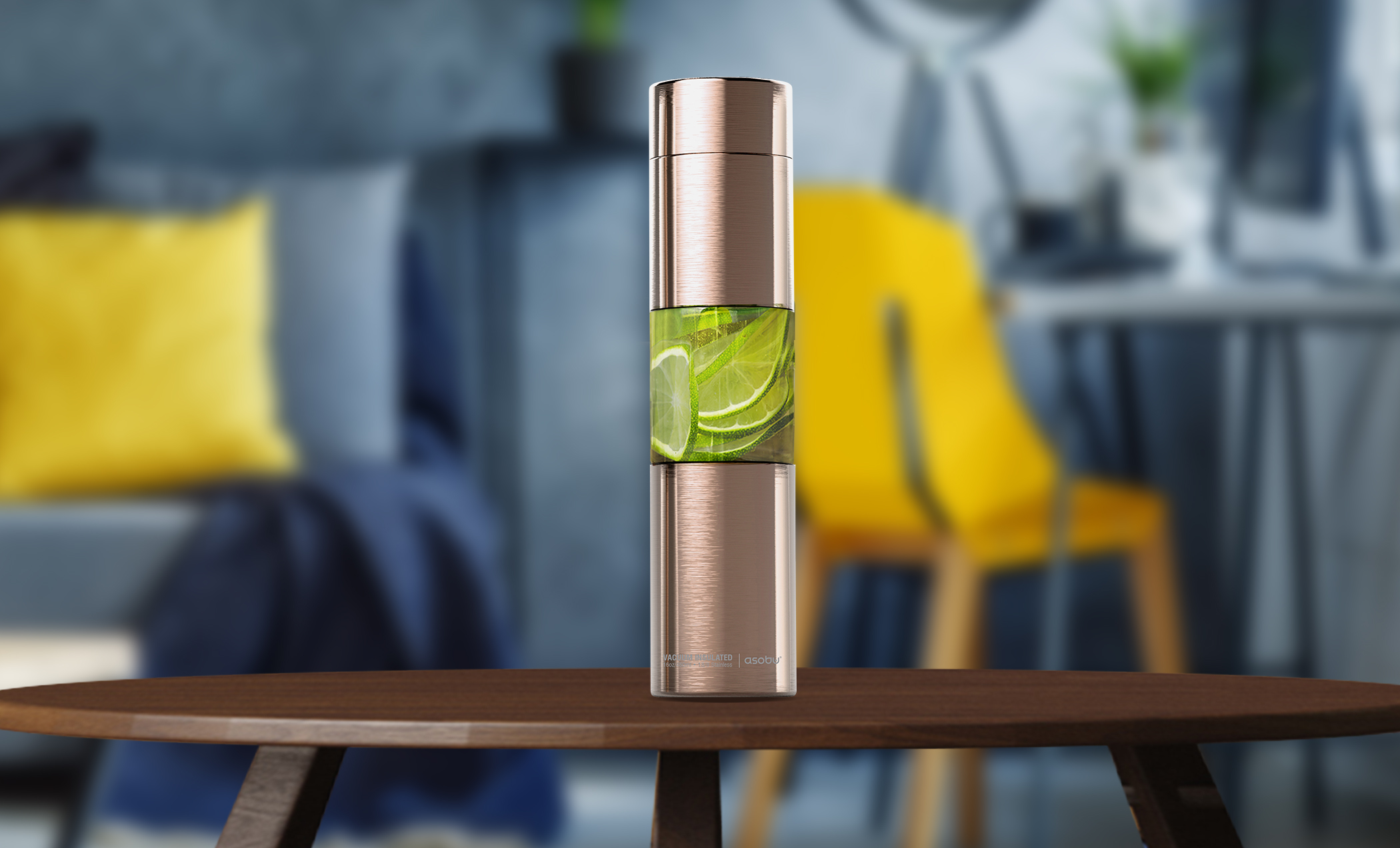 Термобутылка FLAVOUR U SEE, 460 мл, золотая-4