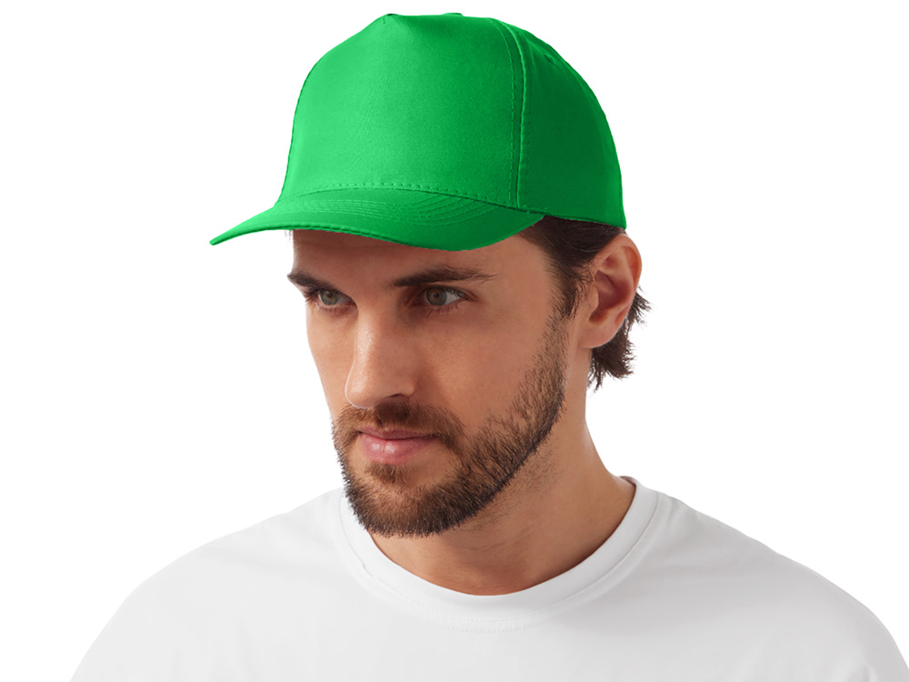 Бейсболка Poly 5-ти панельная 120 гр, зеленый-1