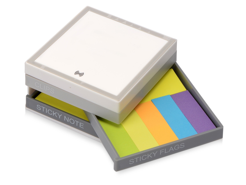 Настольный органайзер с функцией беспроводной зарядки, белый-4