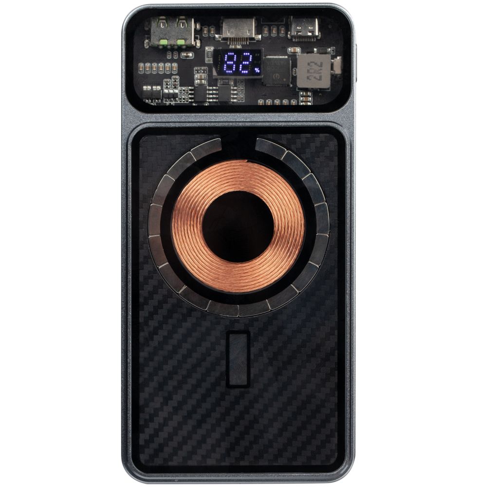 Магнитный беспроводной аккумулятор Cooper Prime 10000 мАч, темно-серый-1