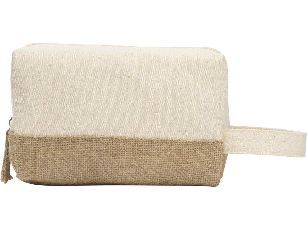 Косметичка Jute с ручкой из хлопка и джута, натуральный-3