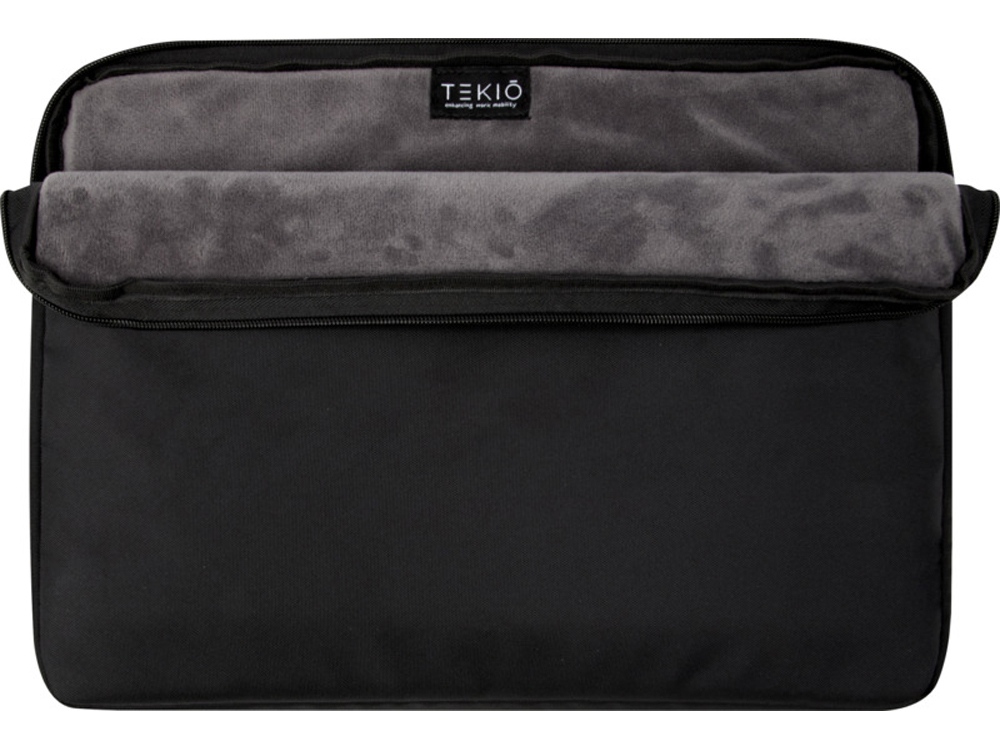 Чехол Rise для ноутбука с диагональю экрана 15,6 дюйма, изготовленный из переработанных материалов согласно стандарту GRS - сплошной черный-4