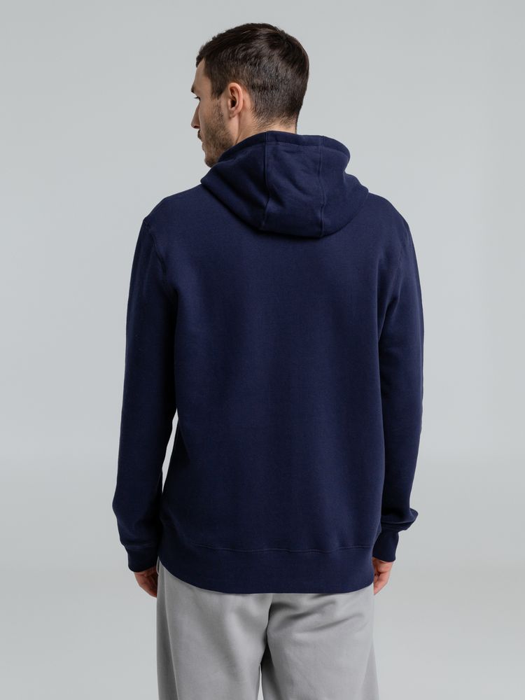 Толстовка на молнии с капюшоном унисекс King, темно-синяя-7