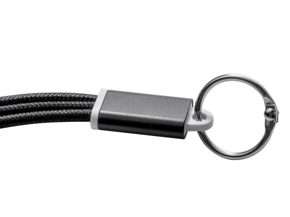 Кабель для зарядки Tres с брелоком, черный-3