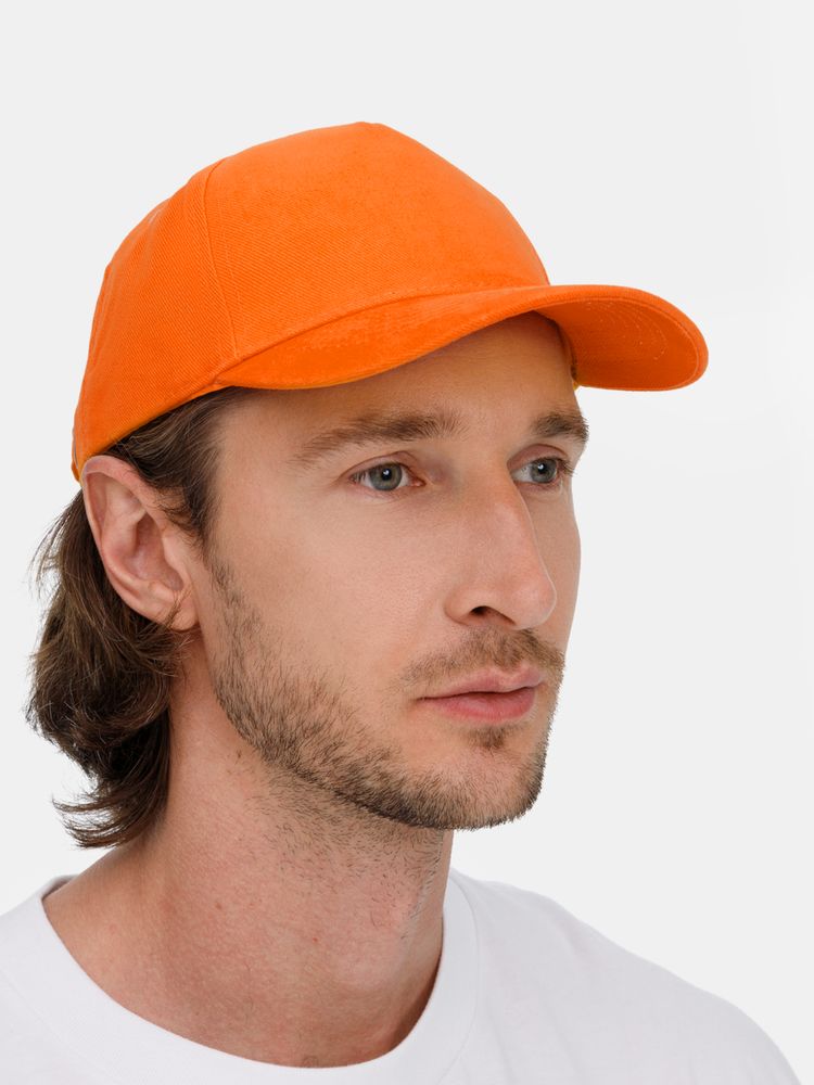 Бейсболка Long Beach, оранжевая-3