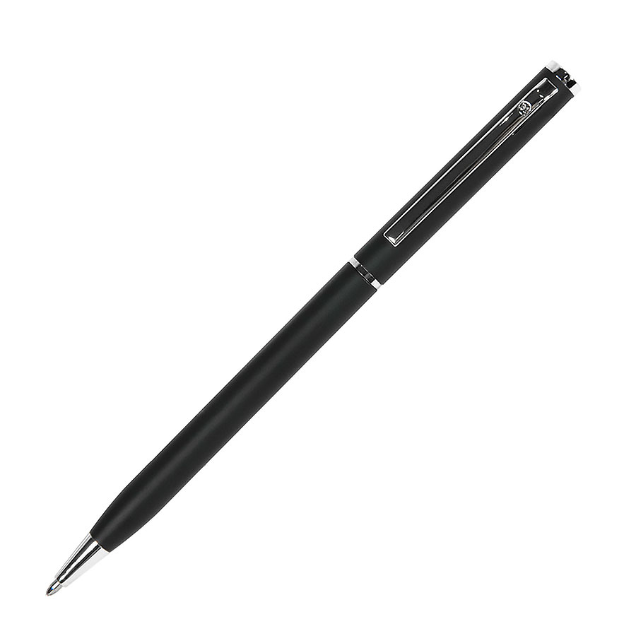 Ручка шариковая SLIM, черный, серебристый-0