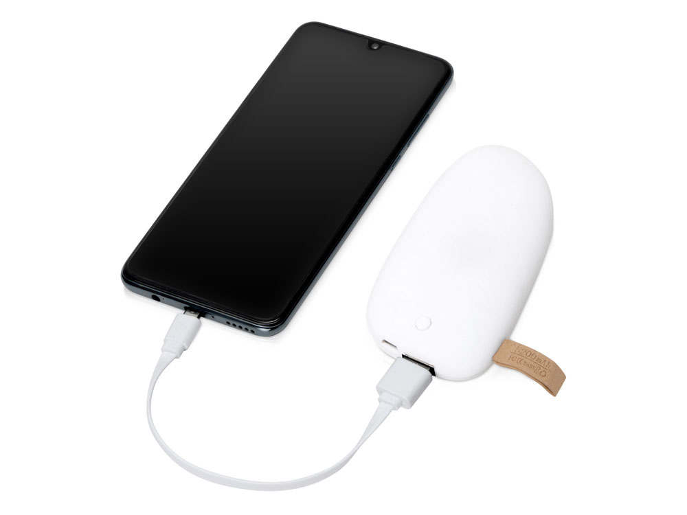 Внешний аккумулятор в форме камня Stone, 5200 mAh, белый-1