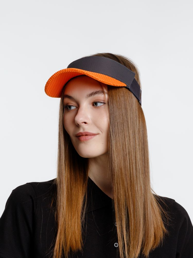 Козырек Grand Slam, темно-серый с оранжевым-3