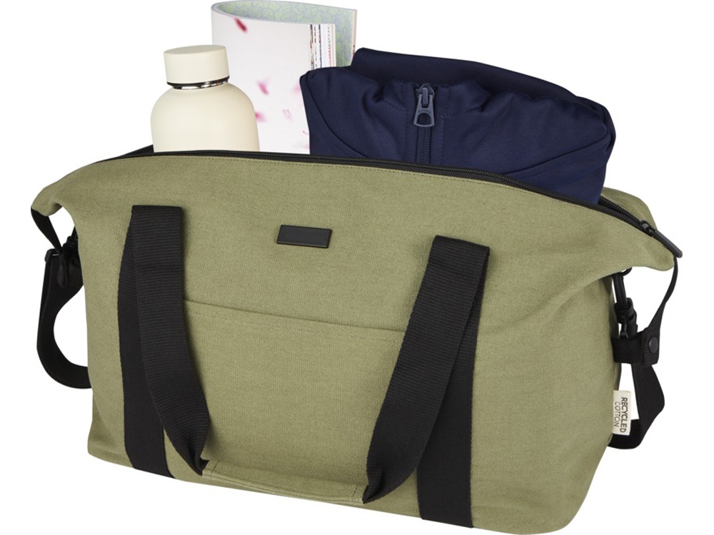 Спортивная сумка Joey из брезента, переработанного по стандарту GRS, объемом 25 л, оливковый-3