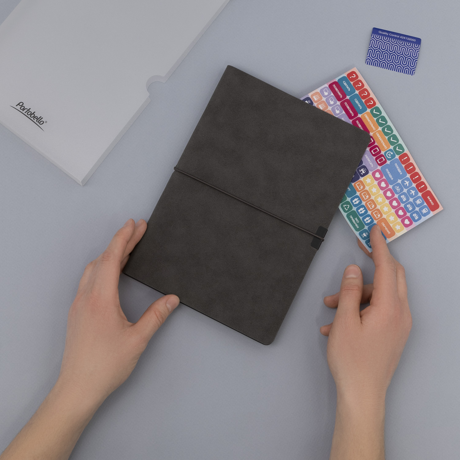 Ежедневник In Velour недатированный, серый-15